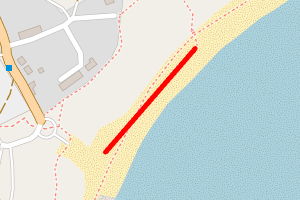 A map showing the Port Eynon Bay beach stretch plotted on it