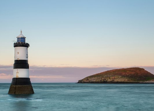 Trwyn Du Lighthouse at Penmon, Anglesey, Wales