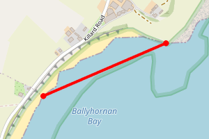 Map showing Ballyhornan Strand North- Killard