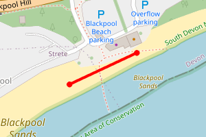 Map showing Blackpool Sands