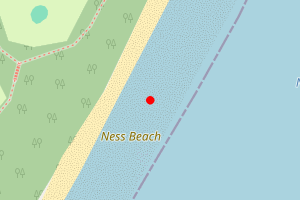 Map showing Ness Beach