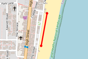 Map showing Aldeburgh (South Lookout Tower - North Lookout Tower)