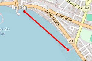 Map showing La Greve d'Azette