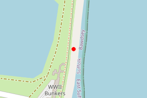Map showing Bawsdey: South from Quay