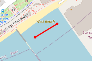 Map showing Clacton Beach - Groyne 41