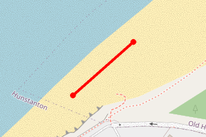 Map showing Old Hunstanton Beach