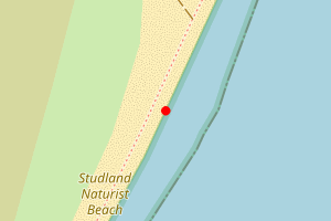 Map showing Studland Naturist Beach