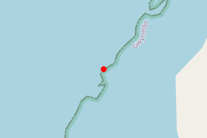 Map showing Coast Porth Ychain to Penllech