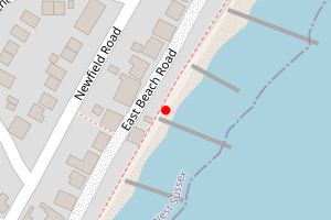 Map showing Selsey East Beach 10