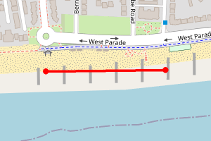 Map showing Worthing - Wallace Ave to George V Ave
