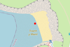 Map showing Mwnt