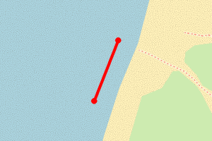 A map showing the Formby (Freshfields) beach stretch plotted on it