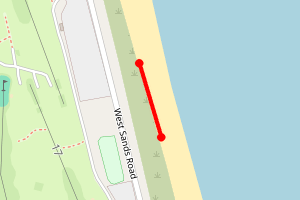 Map showing West Beach (Fife)