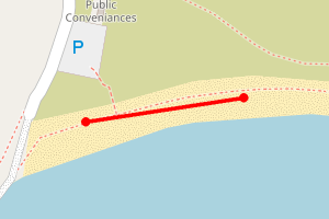 Map showing Borth Wen - Holy Island