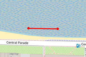 Map showing Herne Bay - East