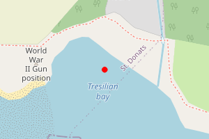 Map showing Tresilian Bay