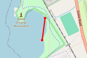 Map showing Largs Pencil Beach