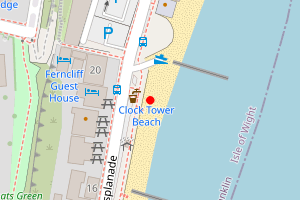 Map showing Appley Beach