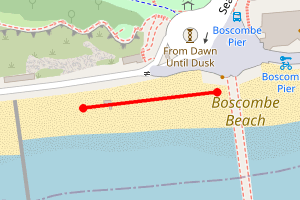 Map showing Boscombe Pier