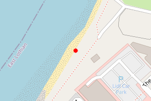 Map showing Prestonpans East Beach