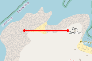 Map showing Ysgaden Headland