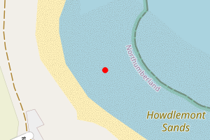 Map showing Howdiemont Sands