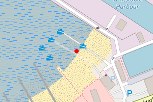 Map showing Whitstable Harbour  - West