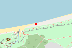 Map showing Bishopstone Glenn - West