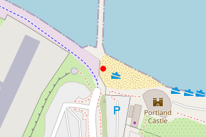 Map showing Portland Castle