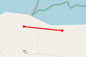 Map showing Cwmistir Cove