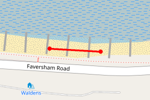 Map showing Faversham Road, Seasalter