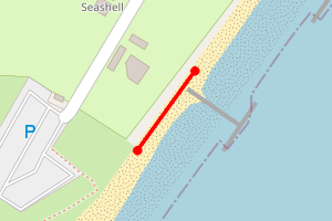 Map showing Felixstowe Beach (Manor Road Car Park to Orford Road)