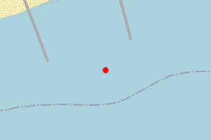 Map showing Cooden Beach