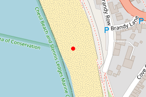 Map showing Chesil Beach - From Cove House Inn heading northwards