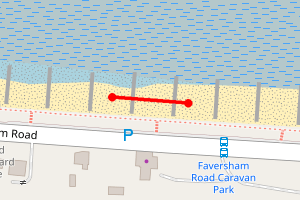 Map showing Seasalter - West