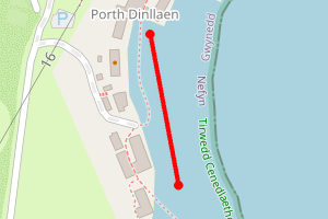 Map showing Porth Dinllaen East