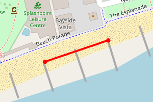 Map showing Worthing - Pool to Esplanade