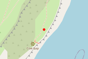 Map showing Cow Gap