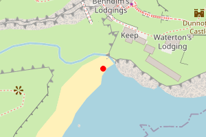 Map showing Dunnottar North & South Beach
