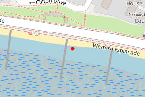 Map showing Westcliff Bay