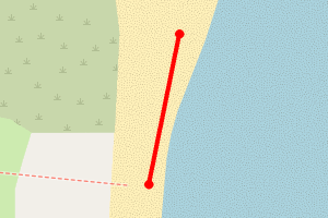 A map showing the Skegness beach south - Princes Parade Car Park beach stretch plotted on it