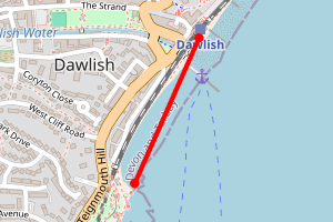 Map showing Dawlish (Railway Station to Boat Cove)