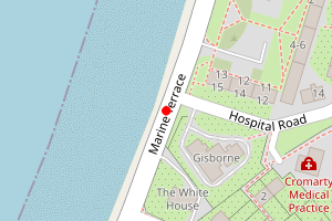 Map showing Cromarty Beach