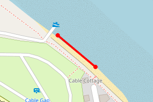 Map showing Bacton beach