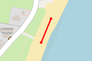 Map showing Boulmer Beach (South)