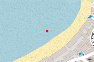 Map showing Porthmeor Beach