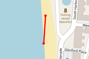 Map showing Ayr (South Beach)