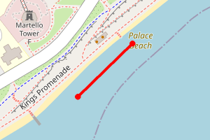 Map showing Clacton-on-Sea (near the hospital/pier)
