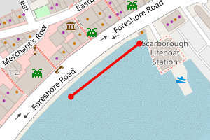 Map showing South Bay Beach
