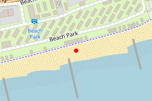 Map showing Lancing Green Beach
